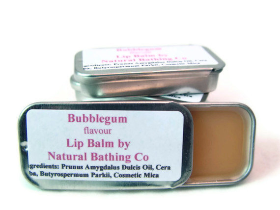 Flavored Lip Balm Bubblegum Natural Lip Balm Tin 0.5oz Lip Salve, Lip Butter, Flavored Chapstick