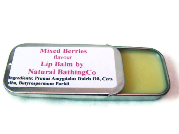Mixed Berries Flavored Lip Balm Tin 0.5 Oz Natural Lip Salve
